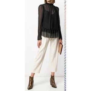 SEE BY CHLOÉ Women 38/US 6 Ruffled Collar Georgette Blouse Office Siren Corpcore